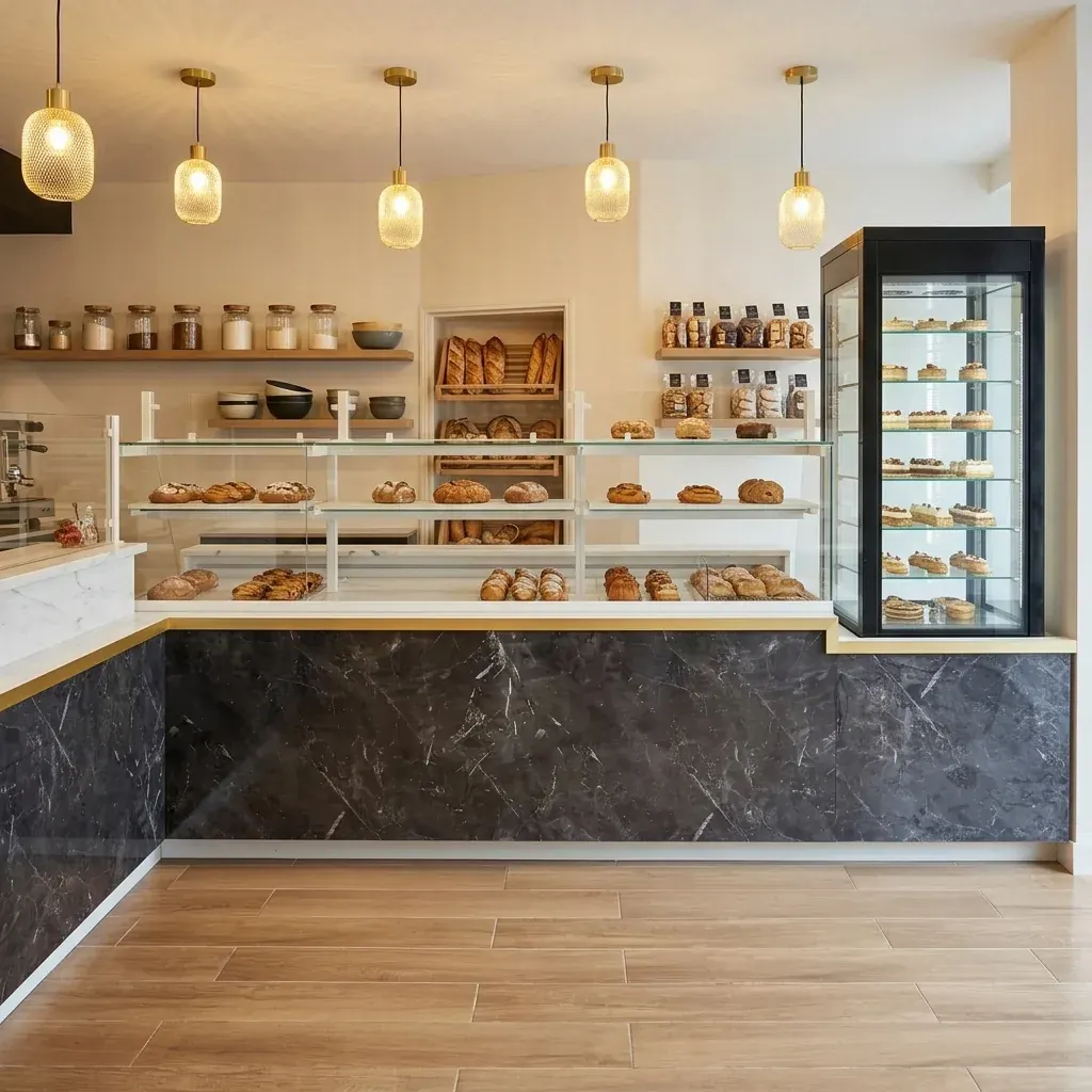 Après travaux : Rénovation intégrale et agencement d'une boulangerie artisanale